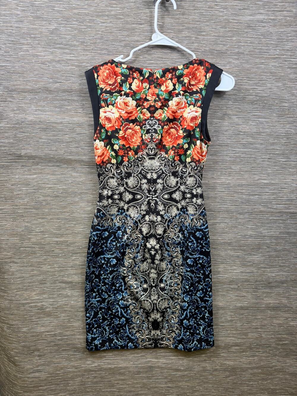Boston Proper Dress Womens 6 Multicolor Floral Baroque Sheath Mini Short Party